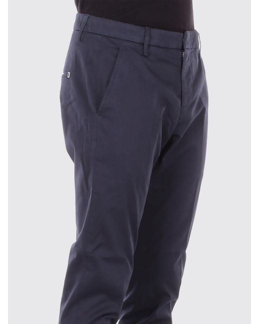 Dondup Blue Cotton Slim Fit Pants for men