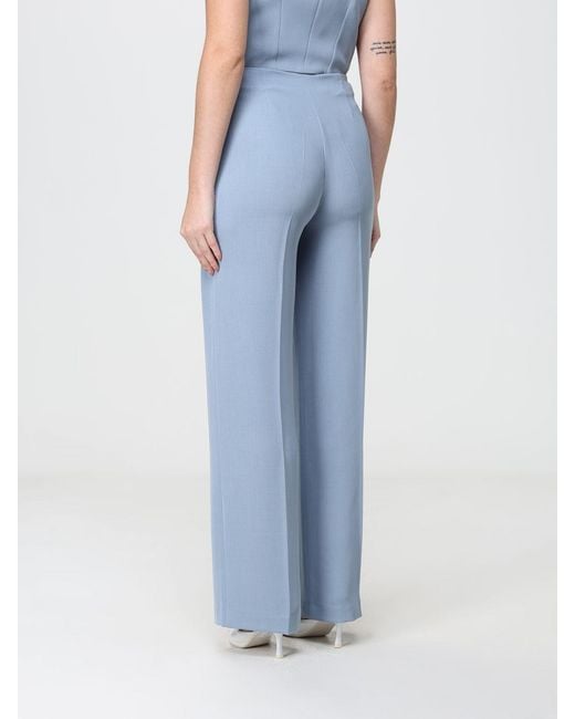 Hanita Blue High-Waisted Wide-Leg Crêpe Palazzo Trousers