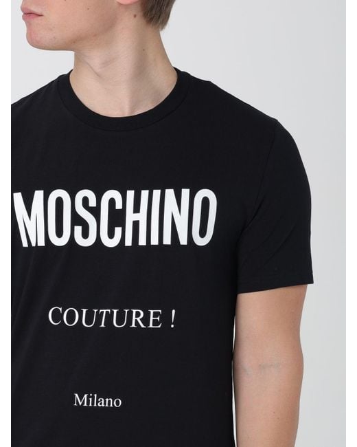 T-shirt in jersey organico di Moschino Couture in Black da Uomo