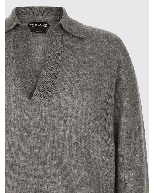 Tom Ford Gray Long-Sleeved Polo for men