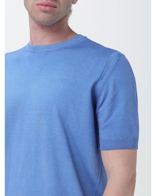 Kangra Blue Cotton Crew Neck Sweater for men