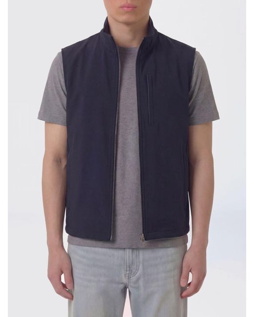 Paul & Shark Blue Paul &Amp Shark Technical Fabric Zip Vest for men