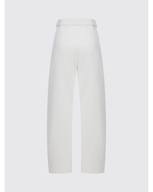 Lemaire White Cotton Wide-Leg Trousers for men