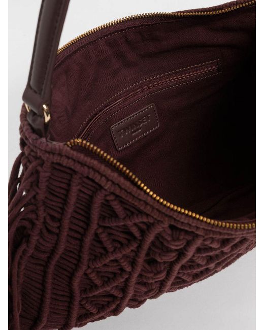 Twinset Purple Woven Cotton Bag