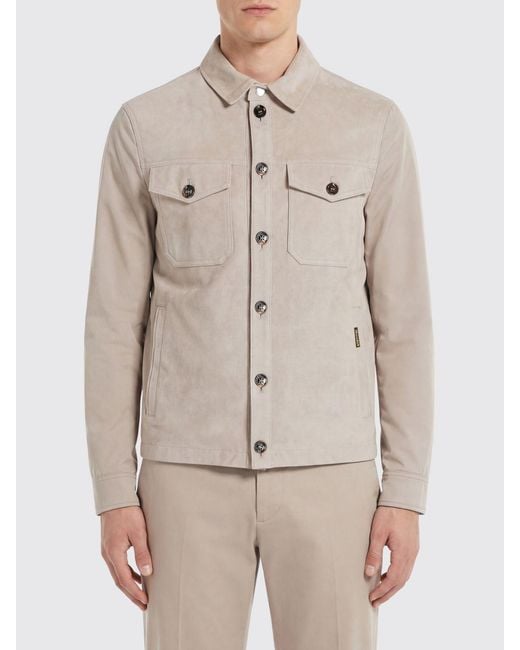 Moorer Natural Suede Shirt Jacket for men