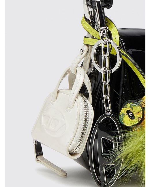 DIESEL White 1Dr Dome Leather Charm