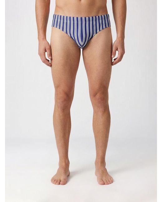 Tom Ford Blue Striped Nylon Swim Briefs for men