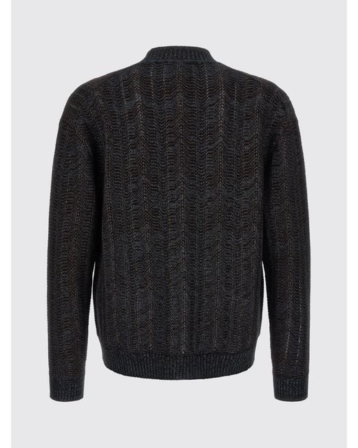 Missoni Blue Wool Blend V-Neck Cardigan With Patch Pockets for men