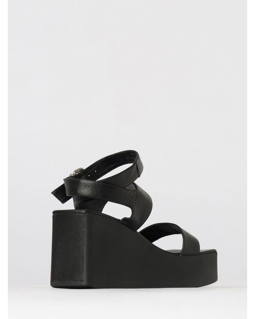 Vic Matié Black Vic MatiÉ Leather Wedge Sandal
