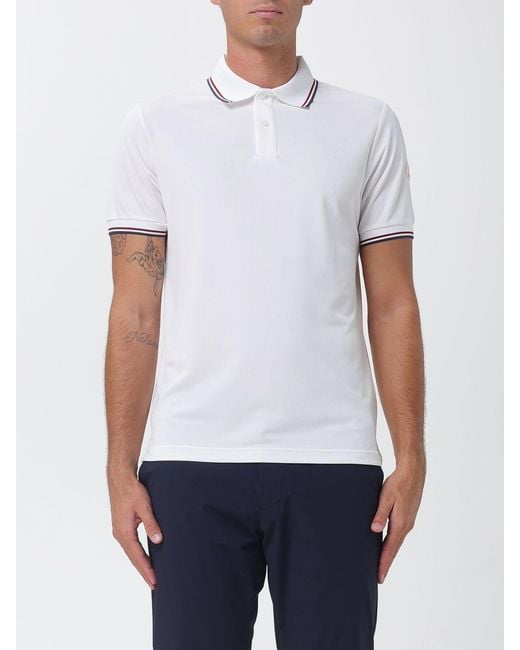 Save The Duck White Short-Sleeved Jersey Polo Shirt With Contrast Logo for men