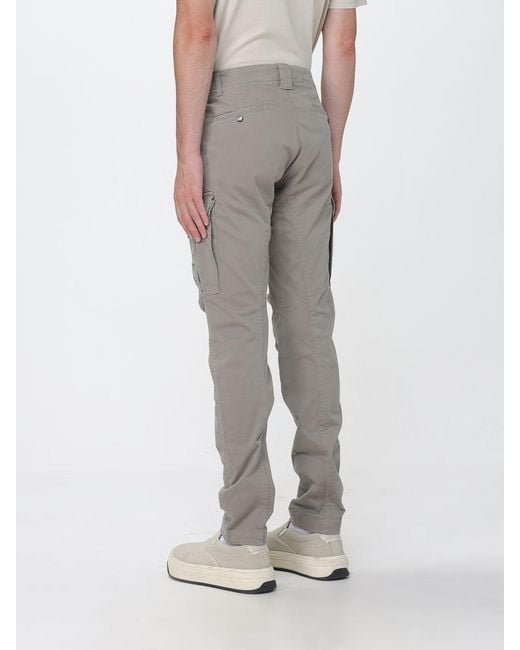 C P Company Gray Slim Fit Stretch Cotton Cargo Trousers for men