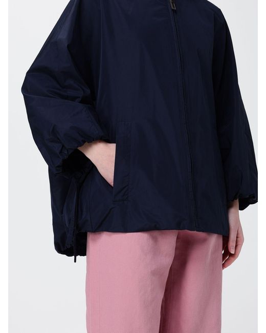 Max Mara Blue Hooded Oversized Windbreaker