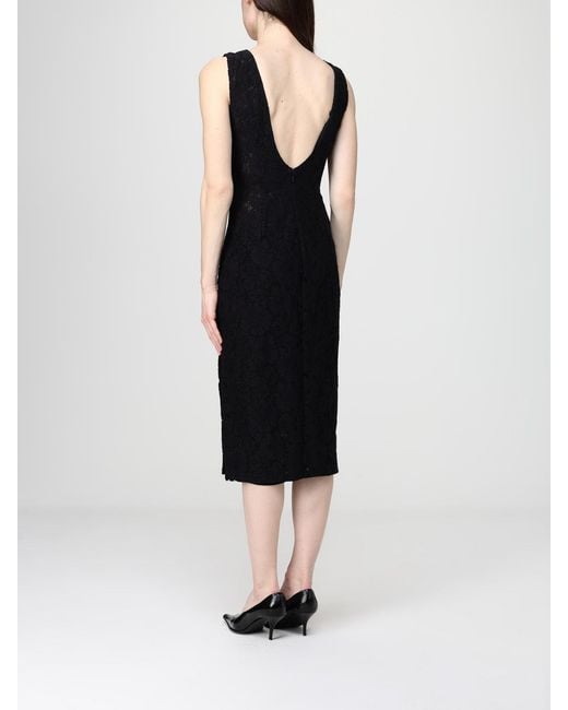 Pinko Black Drupa Midi Lace Dress