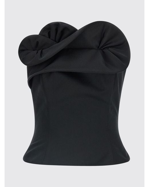 Magda Butrym Black Virgin Wool And Silk Top