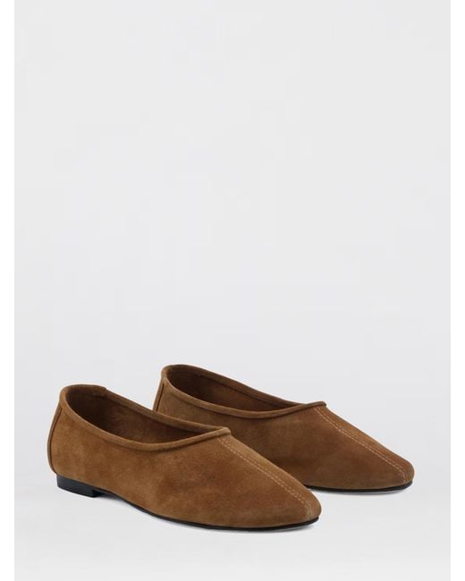 By Far White Prudence Suede Ballerinas