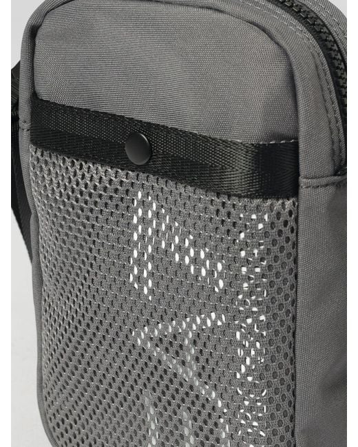 EA7 Gray Printed Logo Polyester Bag for men