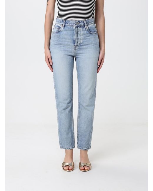 Jeans Cropped De Denim Saint Laurent de color Blue