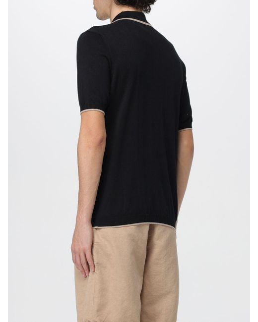 Brunello Cucinelli Black Polo Shirt for men