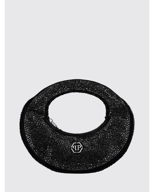 Philipp Plein Black Suede Bag With Rhinestones