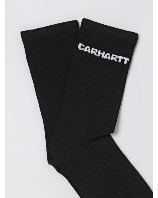 Carhartt Black Stretch Ribbed Cotton Socks for men