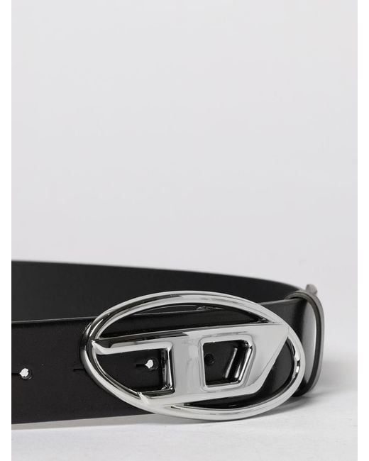 DIESEL White B-1Dr Leather Belt