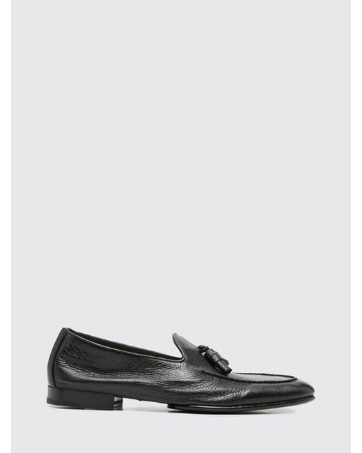 Doucal's White Hammered Leather Loafer With Tassels for men