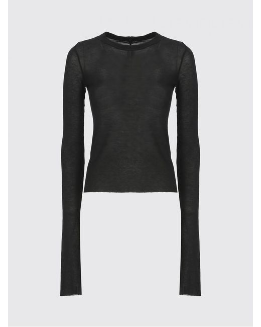 Rick Owens Black Viscose And Silk Knit Top