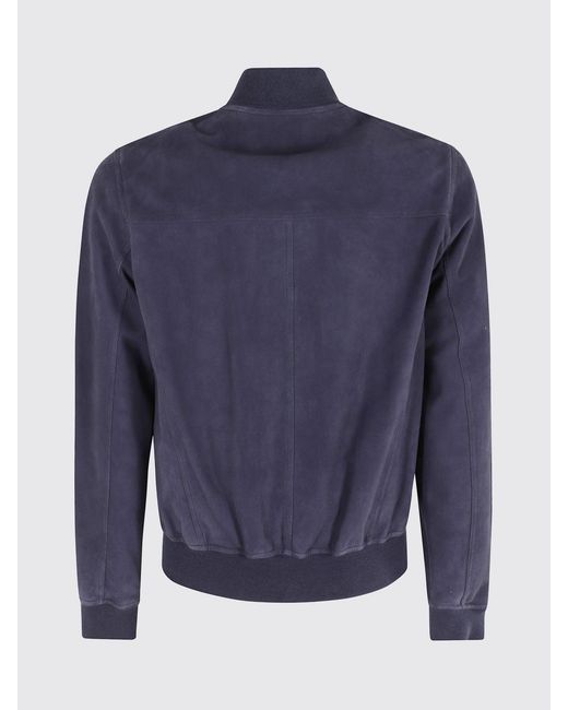 Stewart Blue New Orleans Suede Bomber Jacket for men