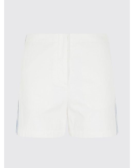 Low Classic White Cotton And Linen Blend Shorts