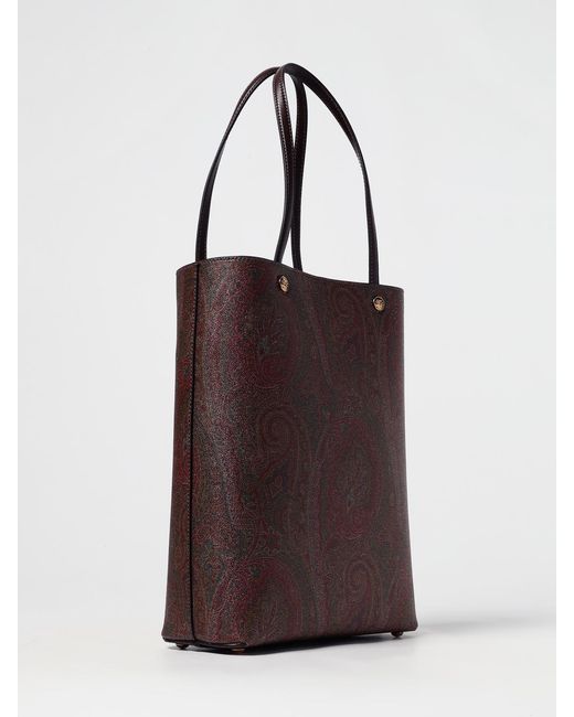 Etro Brown Essential Paisley Print Coated Cotton And Leather Bag for men