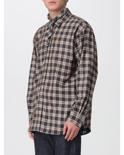 DSquared² Gray X Magliano Butch Check-Print Tie-Neck Shirt for men