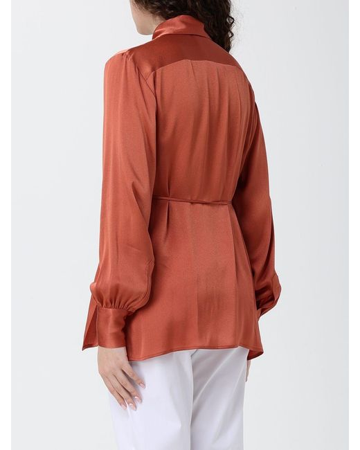 Semicouture Red Classic Satin Shirt