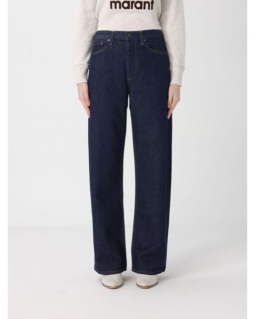 Jeans Straight De Denim De Algodón Agolde de color Blue