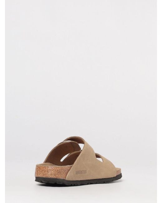 Birkenstock Natural Arizona Big Buckle Nubuck Sandal