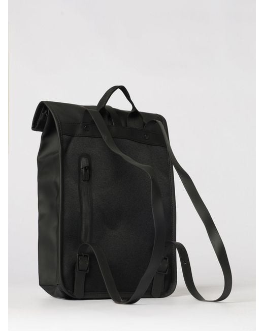 Rains Black Waterproof Rolltop Rucksack
