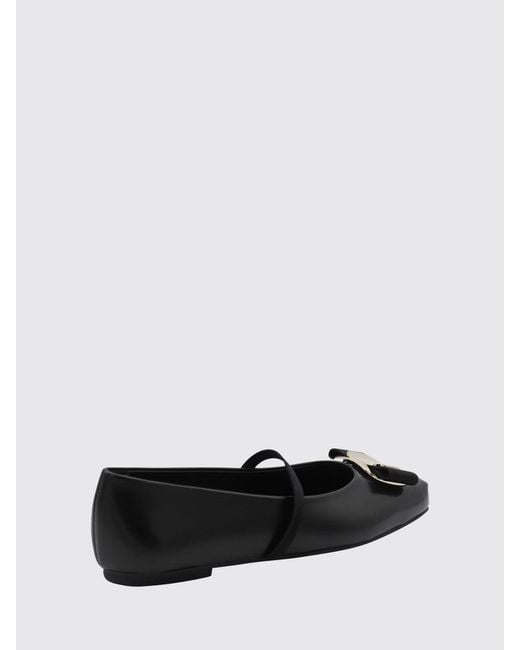 Ferragamo White New Vara Leather Ballet Flats