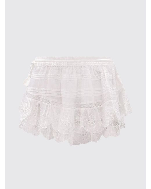 Isabel Marant White Puria Cotton Shorts