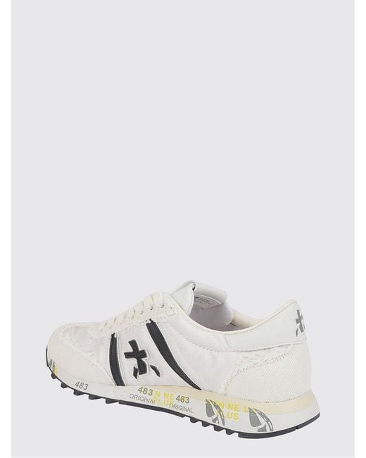 Premiata White Lucy Cotton Twill And Nylon Sneakers