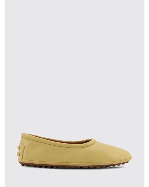 Tod's Yellow Leather Ballerinas