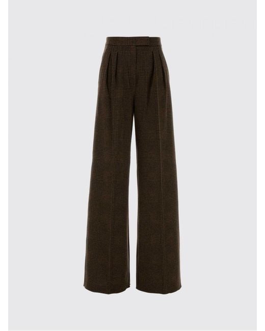 Max Mara Brown Wool Blend Palazzo Trousers
