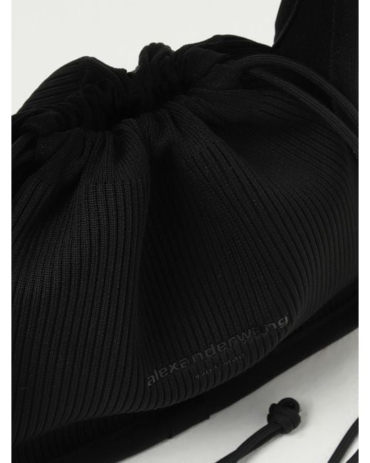 Alexander Wang Black Ryan Ribbed Knit Bag