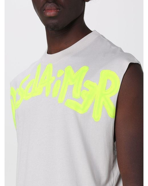 DISCLAIMER Black Cotton Tank Top With Logo for men