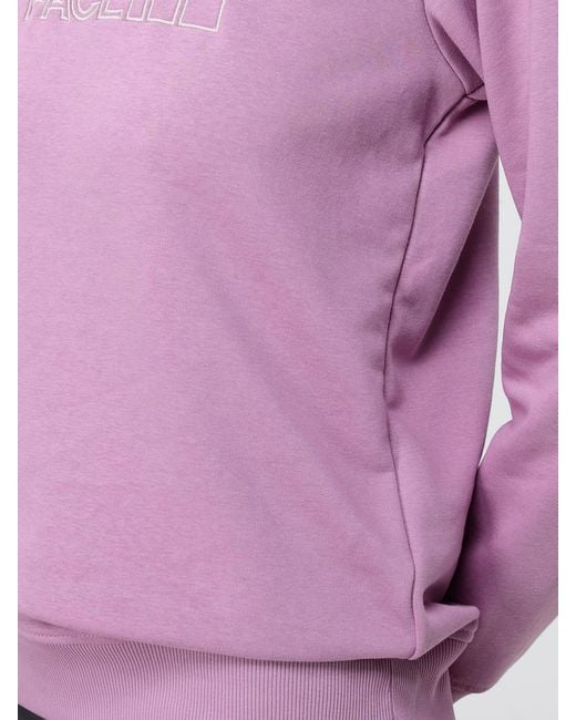 The North Face Purple Drew Peak Light Cotton Crewneck Sweatshirt With Embroidered Logo