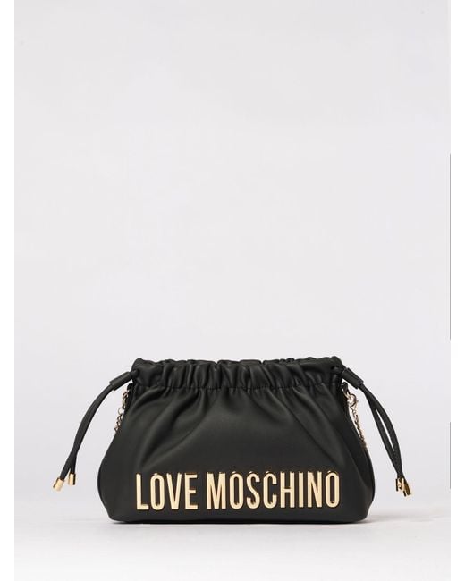 Love Moschino Black Faux Leather Clutch
