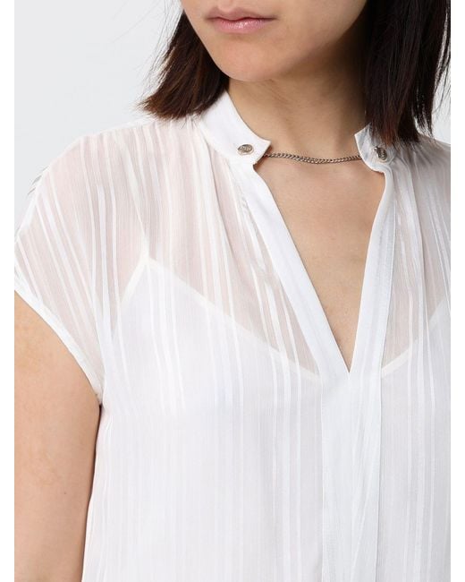 Liu Jo White Viscose Blouse With Jewel Detail