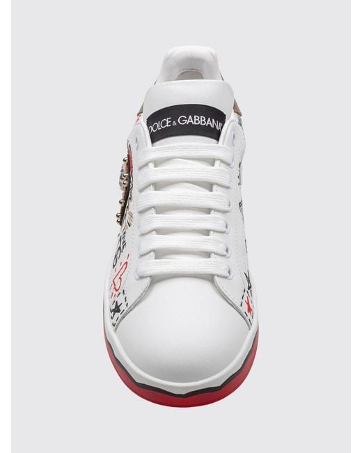 Dolce & Gabbana White Dolce &Amp Gabbana Portofino Low-Top Sneakers