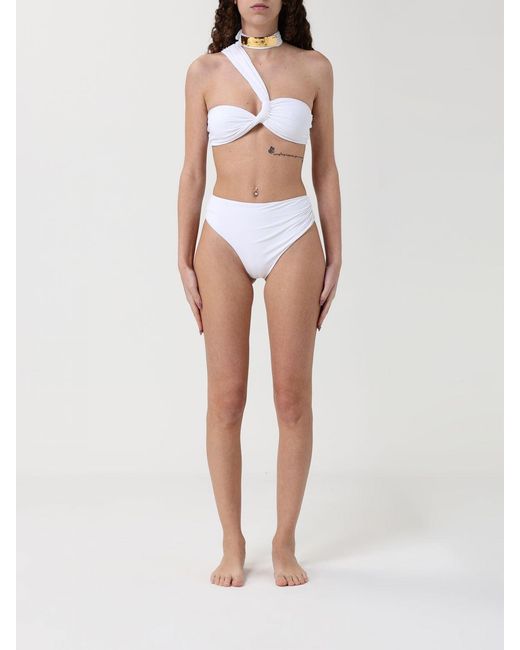 Elisabetta Franchi White Polyamide Bikini With Jewel Detail