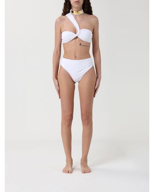 Elisabetta Franchi White Polyamide Bikini With Jewel Detail