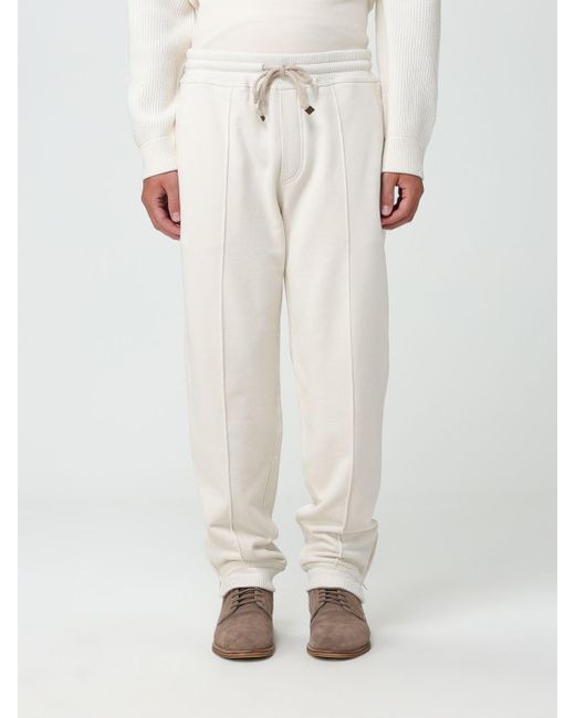 Brunello Cucinelli Pants in White for Men | Lyst