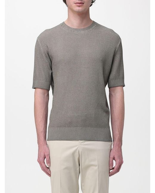 Kangra Gray Cotton Crew Neck Pullover for men
